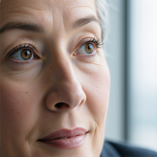 四十岁左右女性客户头像，穿着职业装，表情坚定自信，背景为办公室环境，展现成熟稳重的气质